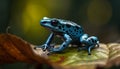 Small poison arrow frog sitting on green leaf in forest generated by AI Royalty Free Stock Photo