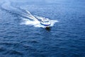 Small police boat at speed Royalty Free Stock Photo