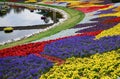 A small pond and flower in Epcot Royalty Free Stock Photo