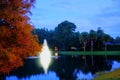 A small pond and geyser in a Florida community Royalty Free Stock Photo