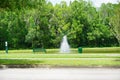 A small pond and geyser in a Florida community Royalty Free Stock Photo