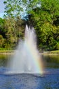 A small pond and geyser in a Florida community Royalty Free Stock Photo