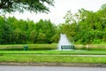 A small pond and geyser in a Florida community Royalty Free Stock Photo