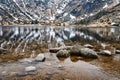 Small Pond in the Giant Mountains in the winter Royalty Free Stock Photo