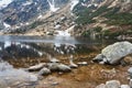 Small Pond in the Giant Mountains in the winter Royalty Free Stock Photo