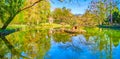 The small pond (Laghetto di Villa Reale) in Monza Royal Gardens, Italy