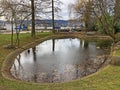 A small pond in the Zurichhorn Park Zuerichhorn area - ZÃÂ¼rich, Switzerland