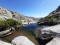 puddle of water in high mountains Royalty Free Stock Photo