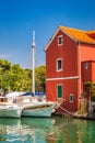 A small port called Fosa at historic center of the Zadar town Royalty Free Stock Photo