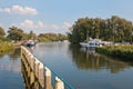 Small port in the Dutch National Park De Biesbosch Royalty Free Stock Photo