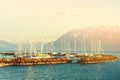 Small port on lake Geneva Royalty Free Stock Photo