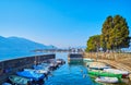 The small port on Lake Maggiore, Locarno, Switzerland Royalty Free Stock Photo