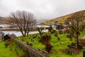 Small port town with cemetery, Vestmanna, Faroe Islands