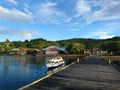 small port of Waylegi village, Patani sub-district, Central Halmahera district, North Maluku province, Indonesia Royalty Free Stock Photo