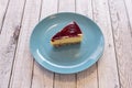 Small portion of industrially made cheesecake Royalty Free Stock Photo