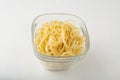 A small portion of linguini pasta in a glass Royalty Free Stock Photo