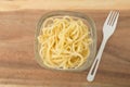 A small portion of linguini pasta in a glass Royalty Free Stock Photo