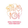 Small portions and high fiber diet concept icon