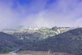 Portuguese village in morning mist Royalty Free Stock Photo