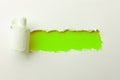 small poster made of torn paper in fluo green paper Royalty Free Stock Photo