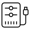 Small power bank icon outline vector. Powerbank charge