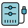Small power bank icon vector flat