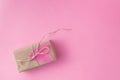 Small present in recicled craft pape Royalty Free Stock Photo