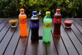 small presentation soft drinks from various brands