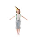 Small pretty girl in birthday cap Royalty Free Stock Photo