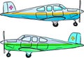 Small private airplane vector sketch illustration clip-art
