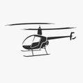 Small private helicopter vector illustration. Modern light aircraft