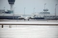 Private plane landing in Munich Airport, MUC