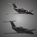 Small private jet vector. Business jet illustration. Royalty Free Stock Photo