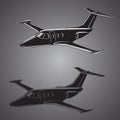 Small private jet vector. Business jet illustration. Luxury twin engine plane Royalty Free Stock Photo