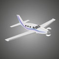 Pivate business plane vector illustration. Single engine propelled small luxury aircraft. Royalty Free Stock Photo