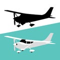 Small private plane, vector illustration, Royalty Free Stock Photo