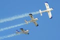 Small propeller airplanes doing airshow..jesolo di Lido, Italy - 15/08/2014