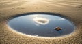 A small puddle on sandy terrain Royalty Free Stock Photo