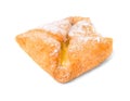 Small puff pastry with vanilla taste on white background
