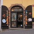 Small puppets shop with painting shutters, Prague