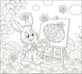 Little Easter Bunny painter Royalty Free Stock Photo