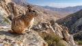 Cute Mountain Viscacha on Rocky Peak, Majestic Landscape Royalty Free Stock Photo