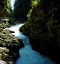 Small Radovna waterfall in Vintgar Gorge