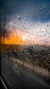 Small rain drops on a condensed car glass window Royalty Free Stock Photo