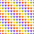Small rainbow colour heart. Pride seamless pattern