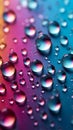 Small raindrops on a vibrant gradient mixed color background, a harmonious blend