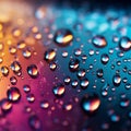 Small raindrops on a vibrant gradient mixed color background, a harmonious blend