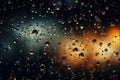 Small raindrops on a window by night plain texture background - stock photography