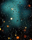 Small raindrops on a window by night plain texture background - stock photography