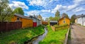 Small Raumanjoki river in Old Town in Rauma Royalty Free Stock Photo